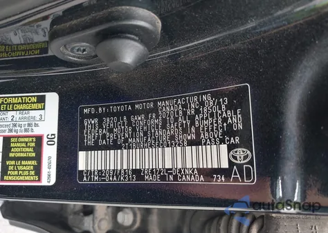 2014 Toyota Corolla Le из США, поврежденный, VIN 2T1BURHE5EC013258